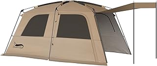 テント大型 2～6人用 ‎簡単設営 ロッジ型 高さ185cm/200cm 4000mm耐水圧 DesertFox 前後室あり キャンプテント 自立式 パークテント 二重層構造 4シーズン 初心者向け UVカット 通気防風防雨 キャンピング アウトドア お花見 おしゃれ 防災 前室ポール二本/収納袋付き JTZ