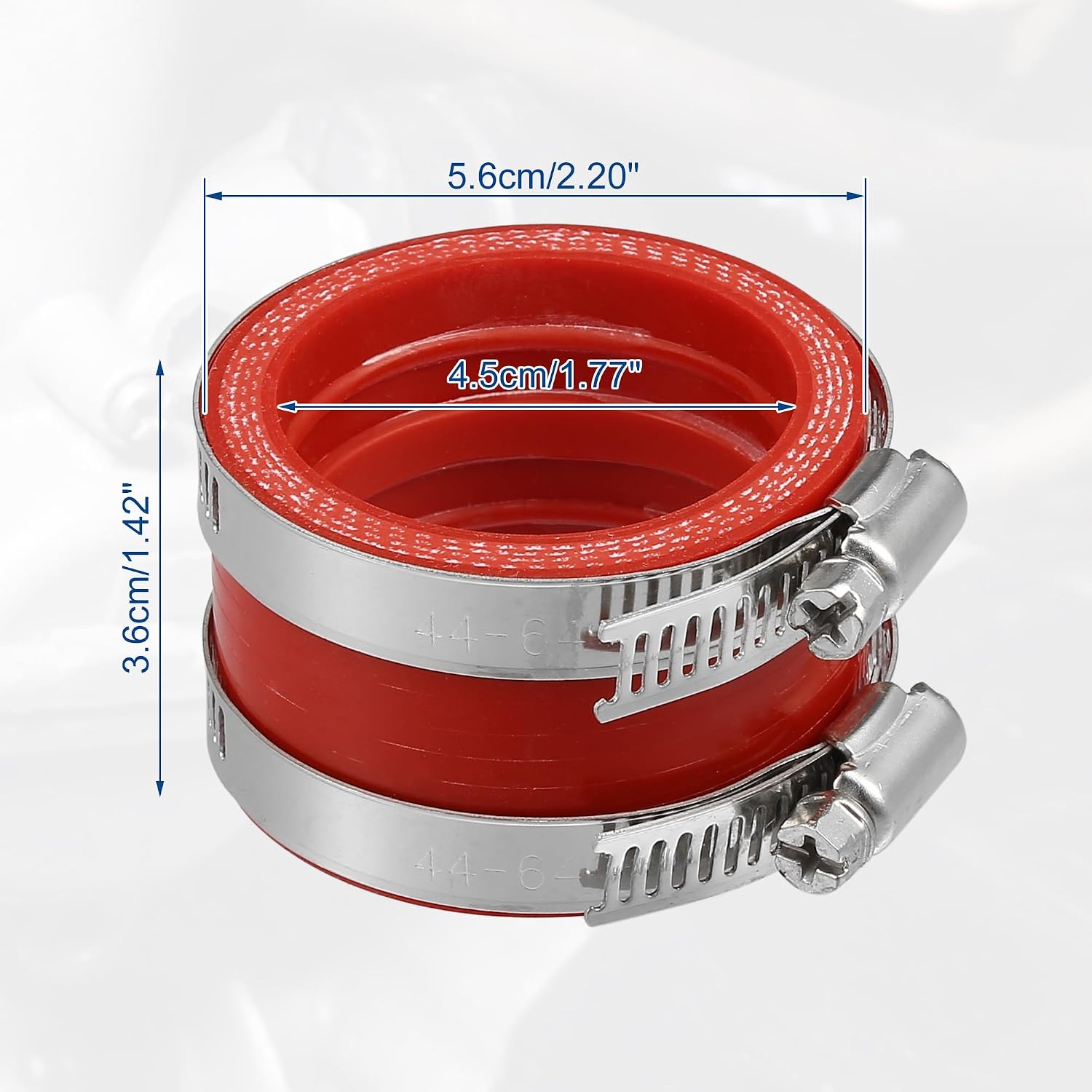 Адаптер для карбюратора ACROPIX 45 мм ID Red, 1 шт., Резиновый зажим для мотоцикла, 2 шт., Эластичный Термостойкий | наружный диаметр 5,6 см, высота 3,6 см, 350-600 куб.см, мотоцикл, квадроцикл, скутер, байк, картинг, долговечность, виброустойчивость, оптимизация соотношения воздух-топливо, улучшение характеристик двигателя, не чистый продукт, погрешность измерения 3-5 мм, простота установки, повышение топливной экономичности, двигатель - я впервые вижу это видео., фото 6