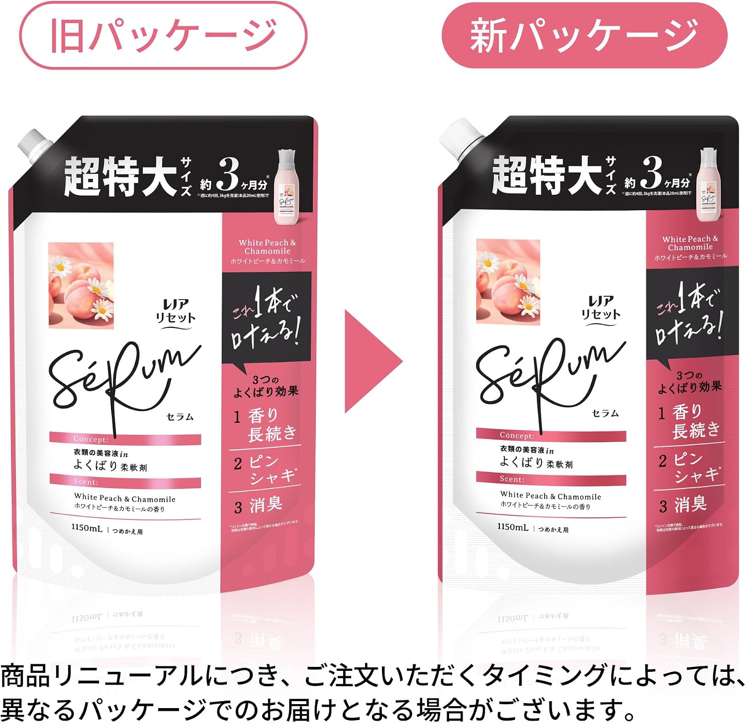 Сыворотка для смягчения тканей Lenor Reset Serum с добавлением белого персика и ромашки, 1150 мл [Большая емкость], белый персик и ромашка, 1150 мл, фото 2