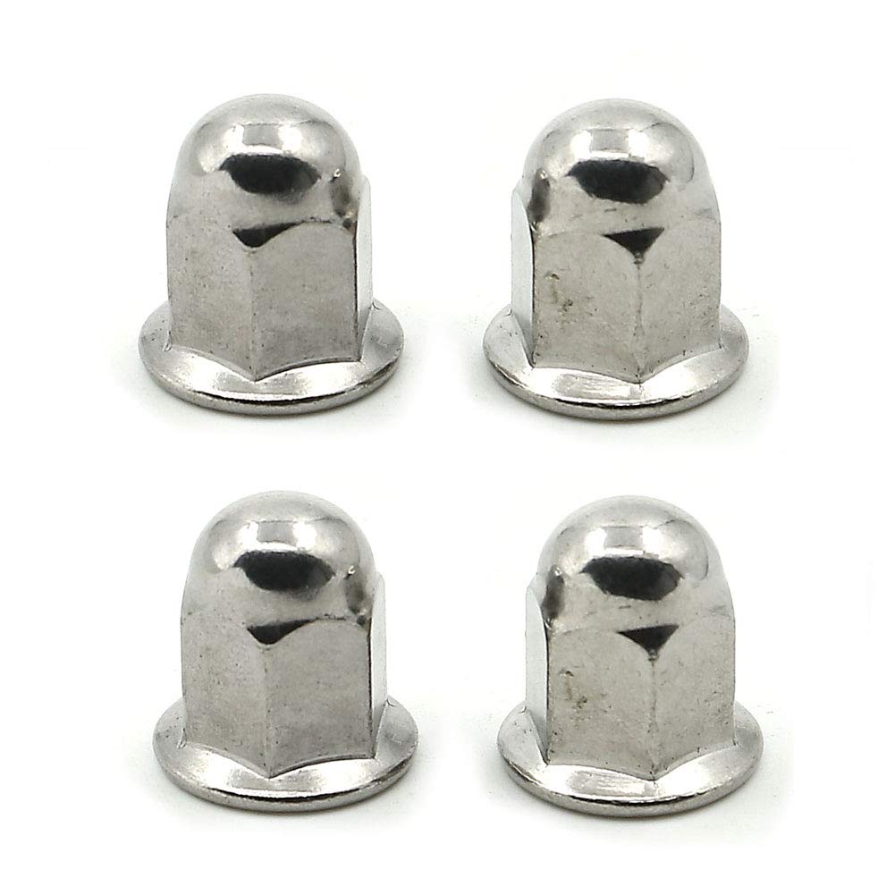 4pcs M8 8mm P1.25 Dome Bolt Nut with Flange Long Bag Nut Protective Cap Hex Screw Cover Screw Acorn Nut, Steel, Hard Chrome Plating, Suitable for Honda, Suzuki, Yamaha, Kawasaki, Etc., M8*4個