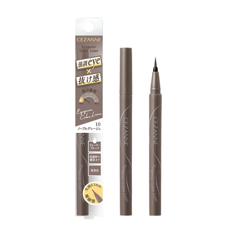 Cezanne Eyegenic Color Liner 10 Noble Grayish Beige 0.4ml Nuance Color Ultra-Fine 10 noble grey