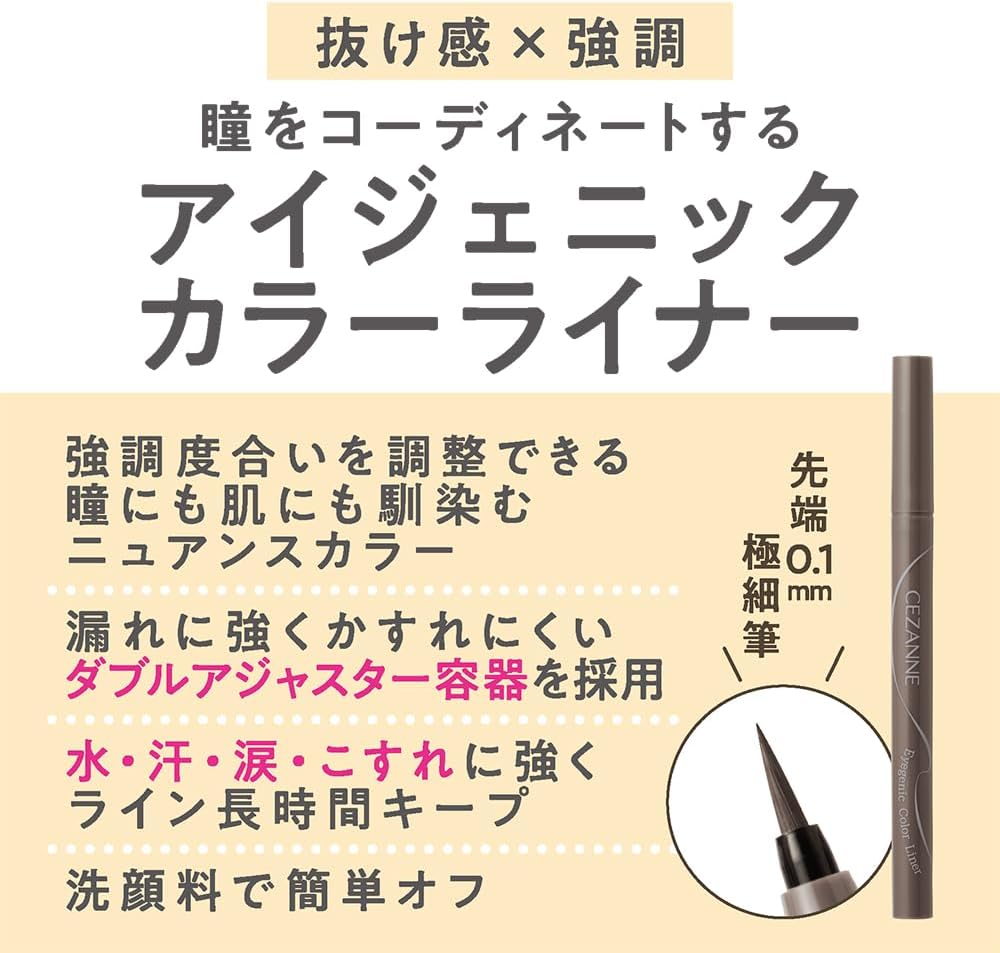 Подводка для глаз Cezanne Eyegenic Color Liner 10 Благородный Серовато-Бежевый 0,4 мл Оттенок Цвета Ультратонкий 10 благородный серый, фото 3