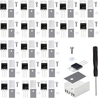 20個トランジスタIRF540 IRF540Nモスフェットトランジスタ33A 100V NチャンネルパワーMOSFET TO-220ヒートシンクスクリューワッシャーゴムシリコンドライバー付き 家の企業および DIY のため