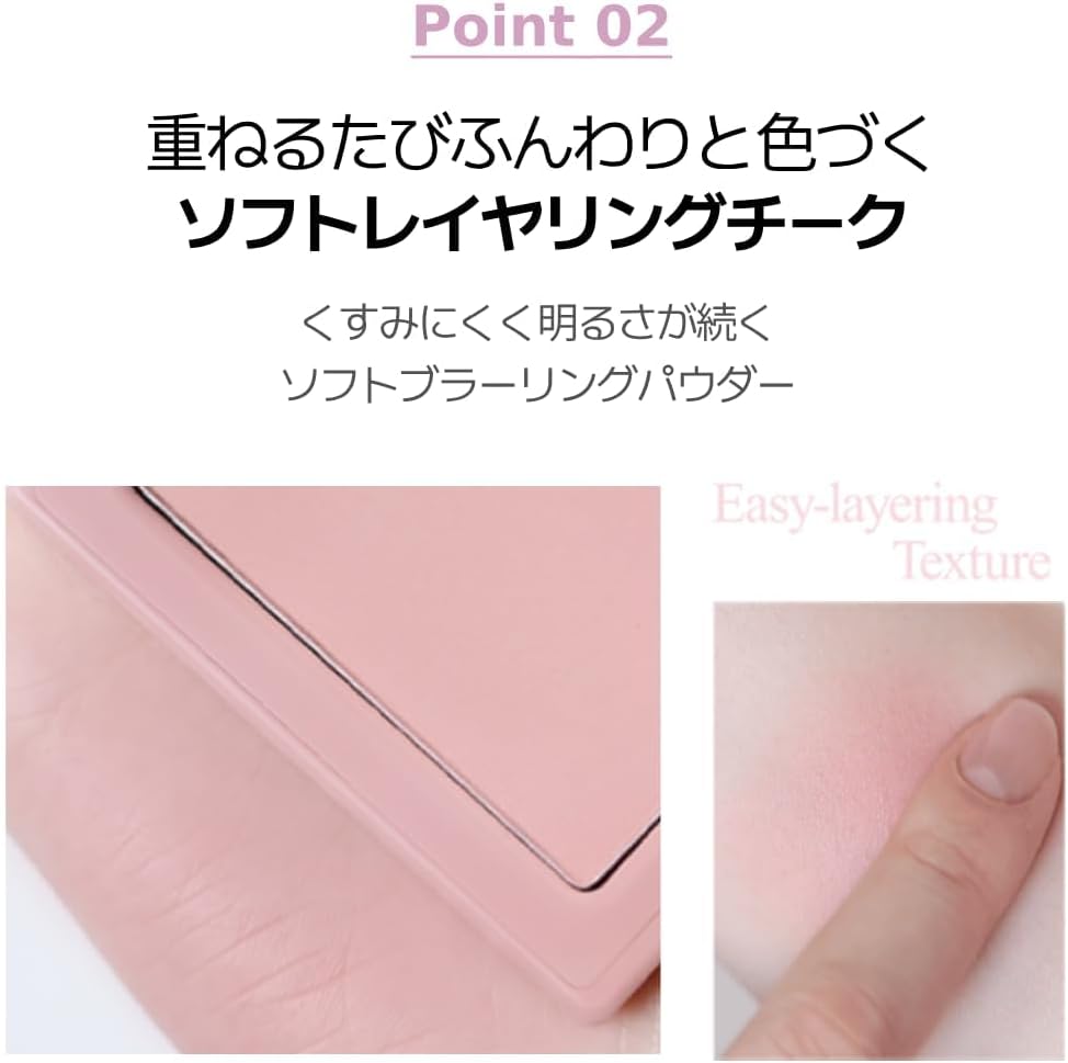 Румяна VDL Cheek Stain Blush 14 Momo Peach (мелкие золотистые жемчужины, добавленные к персиковому цвету, создают очаровательную глянцевую пухлость щек) Желтая пудра для щек на голубой основе Bouncy Cheek от корейской косметической компании Bouncy Collaboration., фото 5