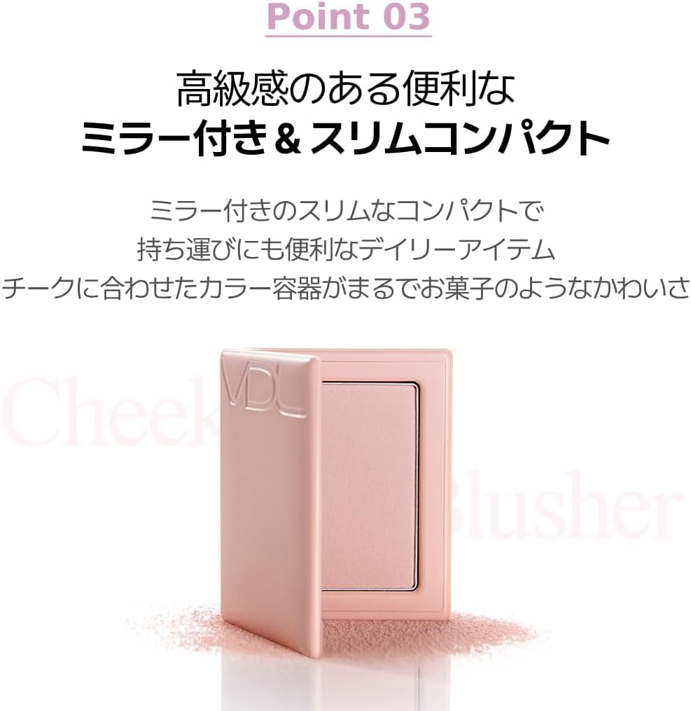 Румяна VDL Cheek Stain Blush 14 Momo Peach (мелкие золотистые жемчужины, добавленные к персиковому цвету, создают очаровательную глянцевую пухлость щек) Желтая пудра для щек на голубой основе Bouncy Cheek от корейской косметической компании Bouncy Collaboration., фото 6