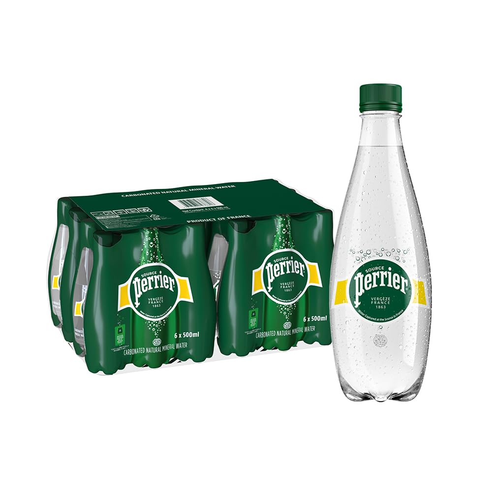 Perrier Plain Carbonated Water Shrink Pack PET (Direct Import) 16.9 fl oz (500 ml) x 24 Bottles PET 500ml x 24