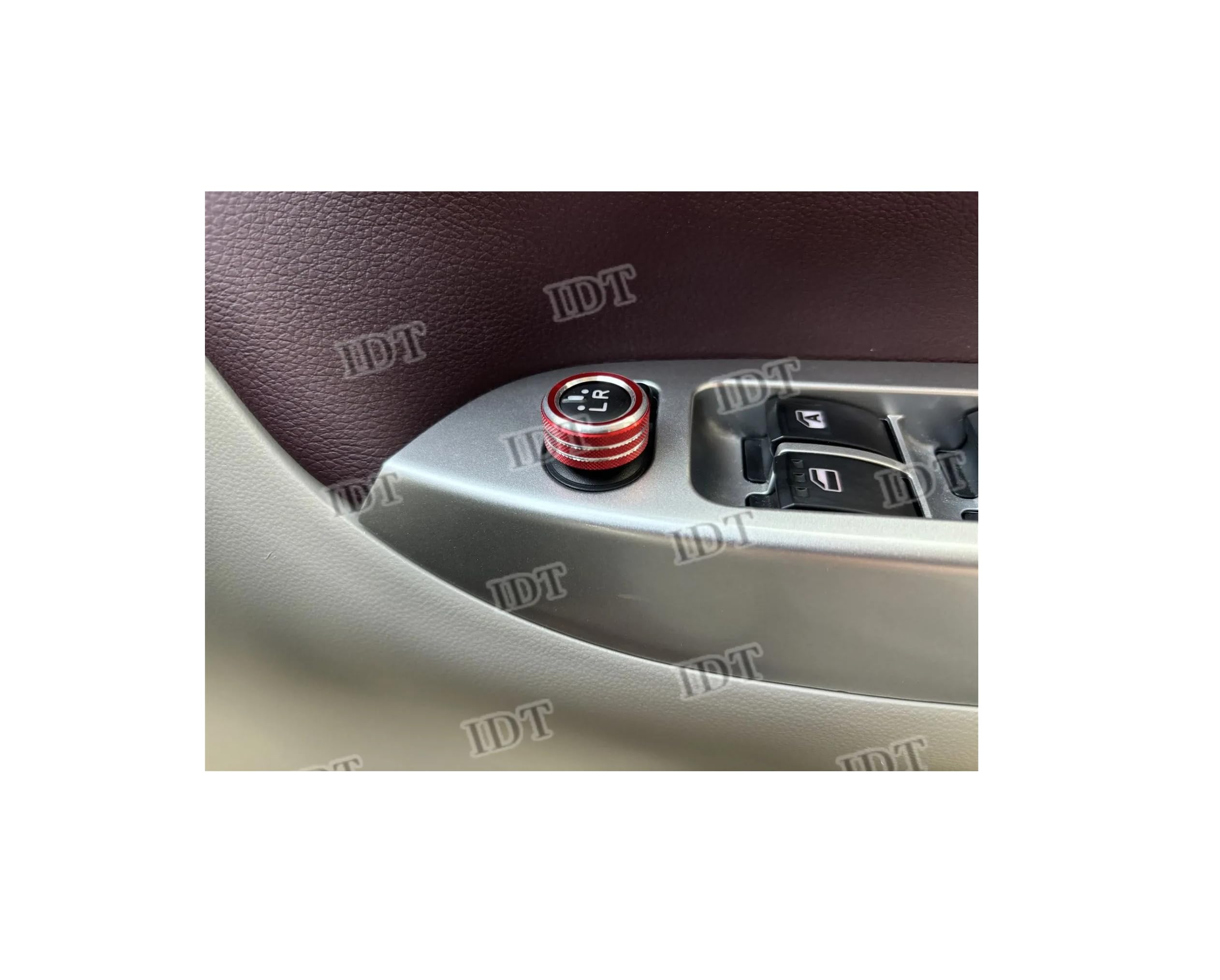 IDT Daihatsu Cast Door Mirror Adjustment Aluminum Ring Garnish, Interior Custom Parts with Mini Weave, CAST LA250S LA260S, Red