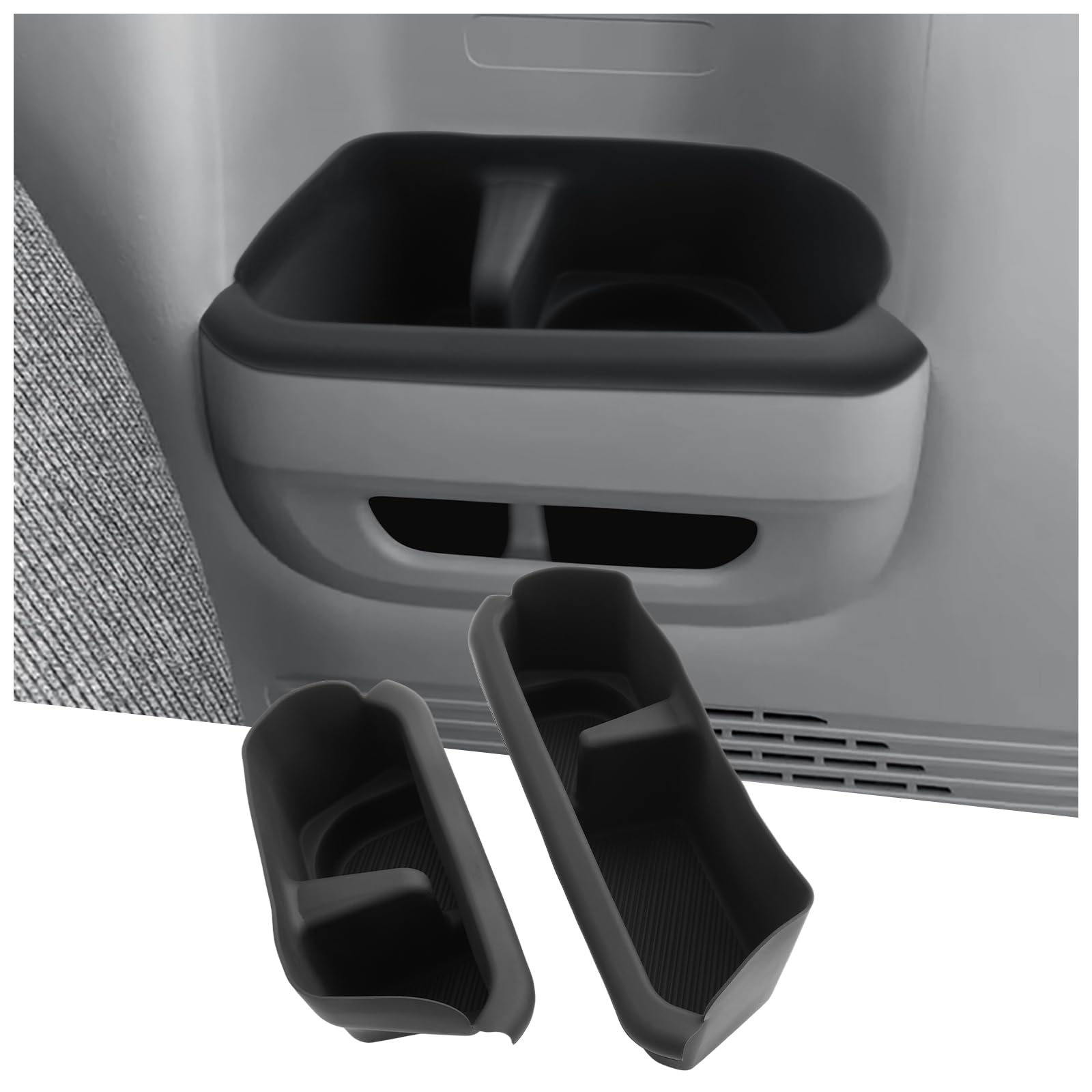 【GAFAT】 ホンダ N-BOX/N-BOX カスタム 3代目 JF5/JF6型 専用 リア用 ドリンクホルダー 収納ボックス N-BOX/N-BOX カスタム カップホルダー シリコントレイ 三列目 ドリンクホルダー JF5/JF6 内装パーツ 滑り止めアクセサリー 後部座席用カップ 収納ボックス ドレスアップ 小物入れ (リア用，2PCS) [ホンダ N-BOX JF5/JF6型] リア用ドリンクホルダー
