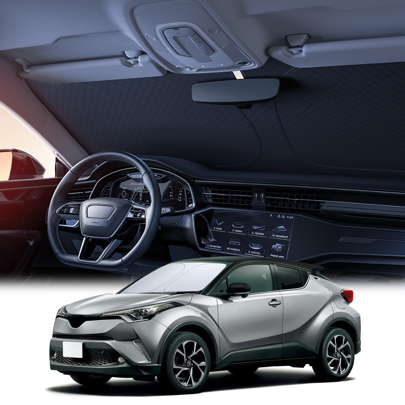 【6層断熱素材】 Lamicall トヨタ C-HR 10系 50系 H28.12-現行 車 フロントガラス サンシェード トヨタ C-HR（2016年12月～現行）