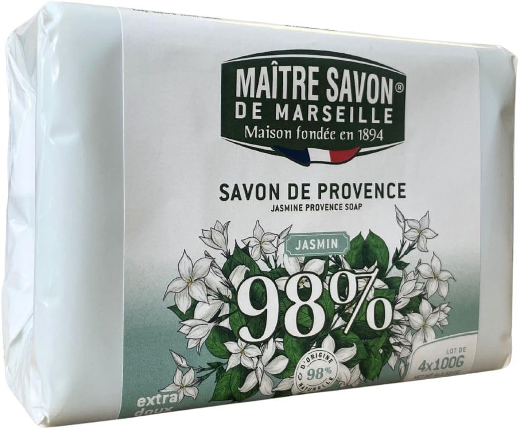 Maitre Savon de Marseille (Мэтр Савон де Марсель) Savon de Provence (Жасмин, 100 г х 4 шт.), Ароматическое мыло, Мыло для гостей, Растительное мыло, Наслаждайтесь ароматом, Сделано во Франции, фото 3