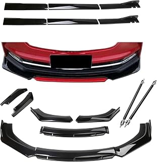 トヨタ C-HR(CHR) に適用 フロントバンパーリップスポイラー ボディキット4分割式 サイドスカート リアスポイラー スポーティー風 カバー トリム グレードアップ 傷防止 プロテクター 軽量 エアロ DIY アクセサリー カスタム 外装パーツ(黒侧,光沢黒)