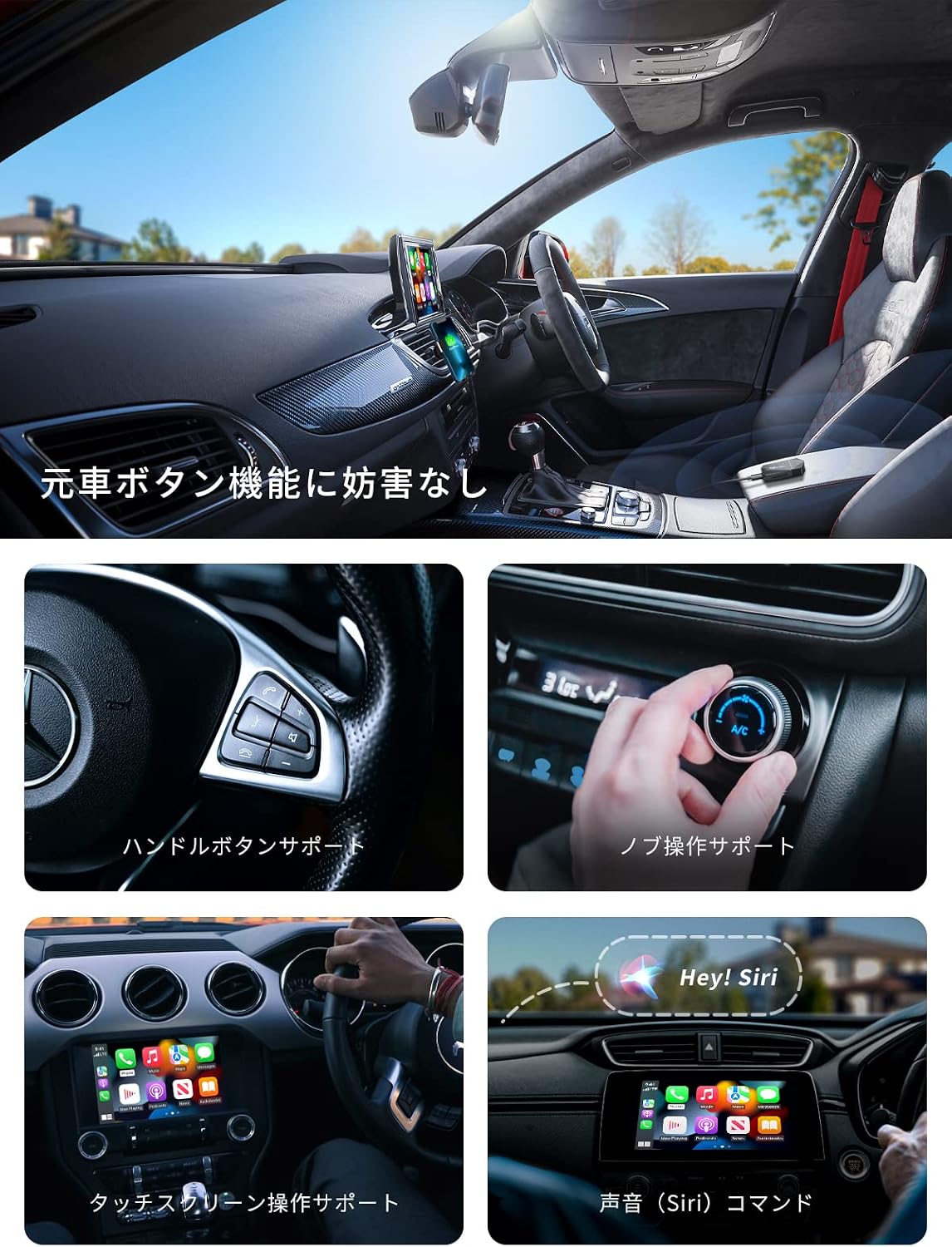 Беспроводной адаптер CarPlay, YEHUA Wireless Car Play Беспроводной адаптер Дисплея Беспроводной ключ Для Автомобилей, Оснащенных Оригинальным Проводным CarPlay Yahoo! Время навигации в автомобиле, Google Maps, Музыка, Siri, Звонки, Получение сообщений, Подключение USB C к сменному кабелю, совместимость с более чем 600 автомобилями (только с iPhone) USB-C, фото 5