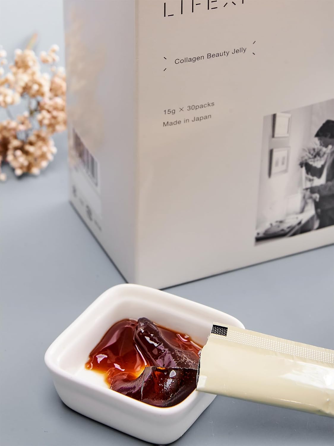 Коллагеновое желе для красоты Collagen Beauty Jelly (5000 мг рыбьего коллагена + протеогликан и витамин С в упаковке, произведено на фабрике в Японии, сертифицированной GMP, из лосося, выловленного в дикой природе, и сертифицировано как халяль), фото 2