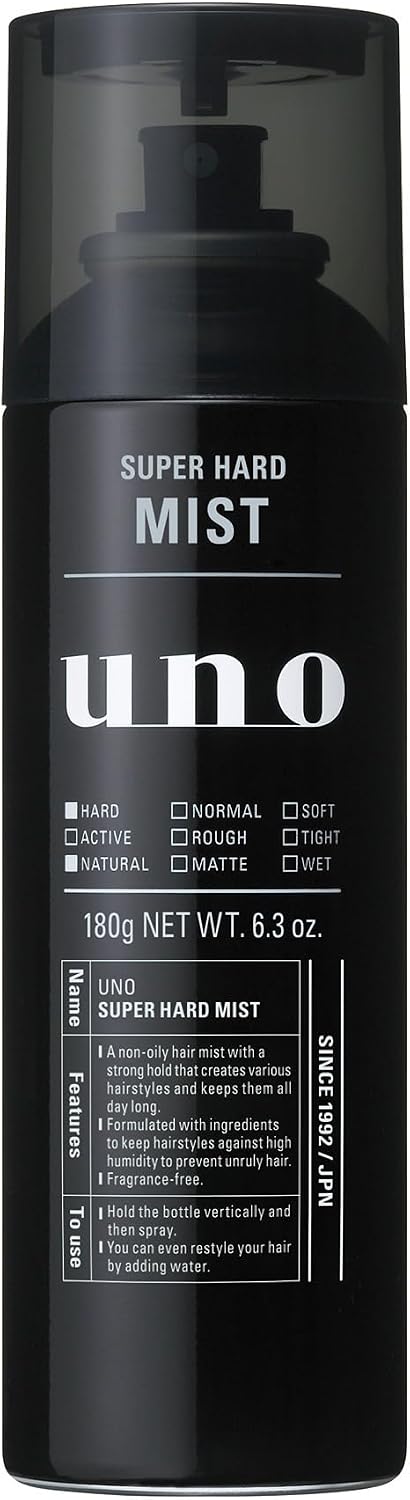 Uno uno Super Hard Mist 180 г + Образец средства для укладки волос без запаха Strong Hard Moisture Mens, фото 3