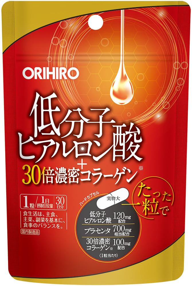 Orihiro Low Molecular Hyaluronic Acid + 30x Thick Collagen, 30 Tablets