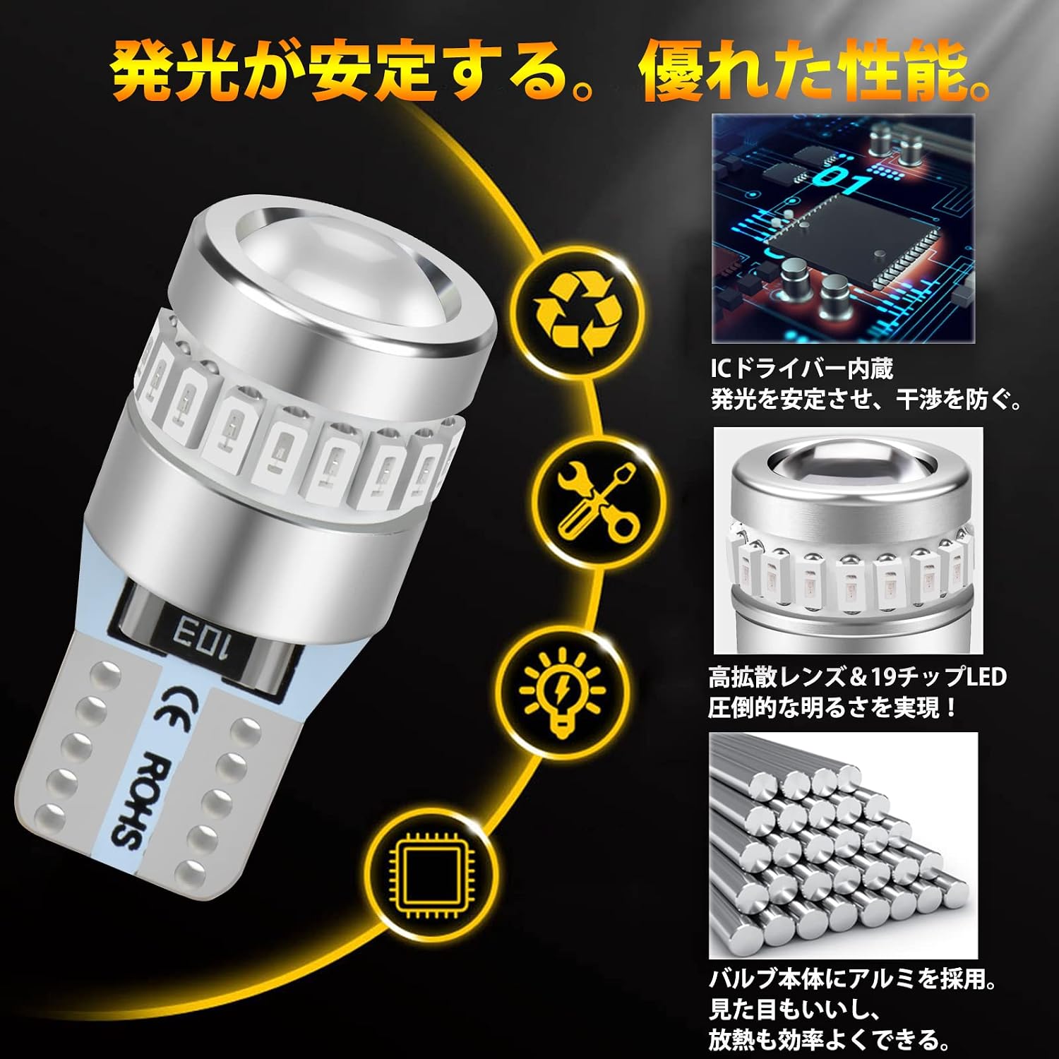 Briteye T10 LED Синий габаритный фонарь взрывного действия с супер-углом рассеивания 360° 12 В Автомобильный номерной знак / номерной знак для 2 комнат / Встроенный прочный неполярный гаситель, фото 5