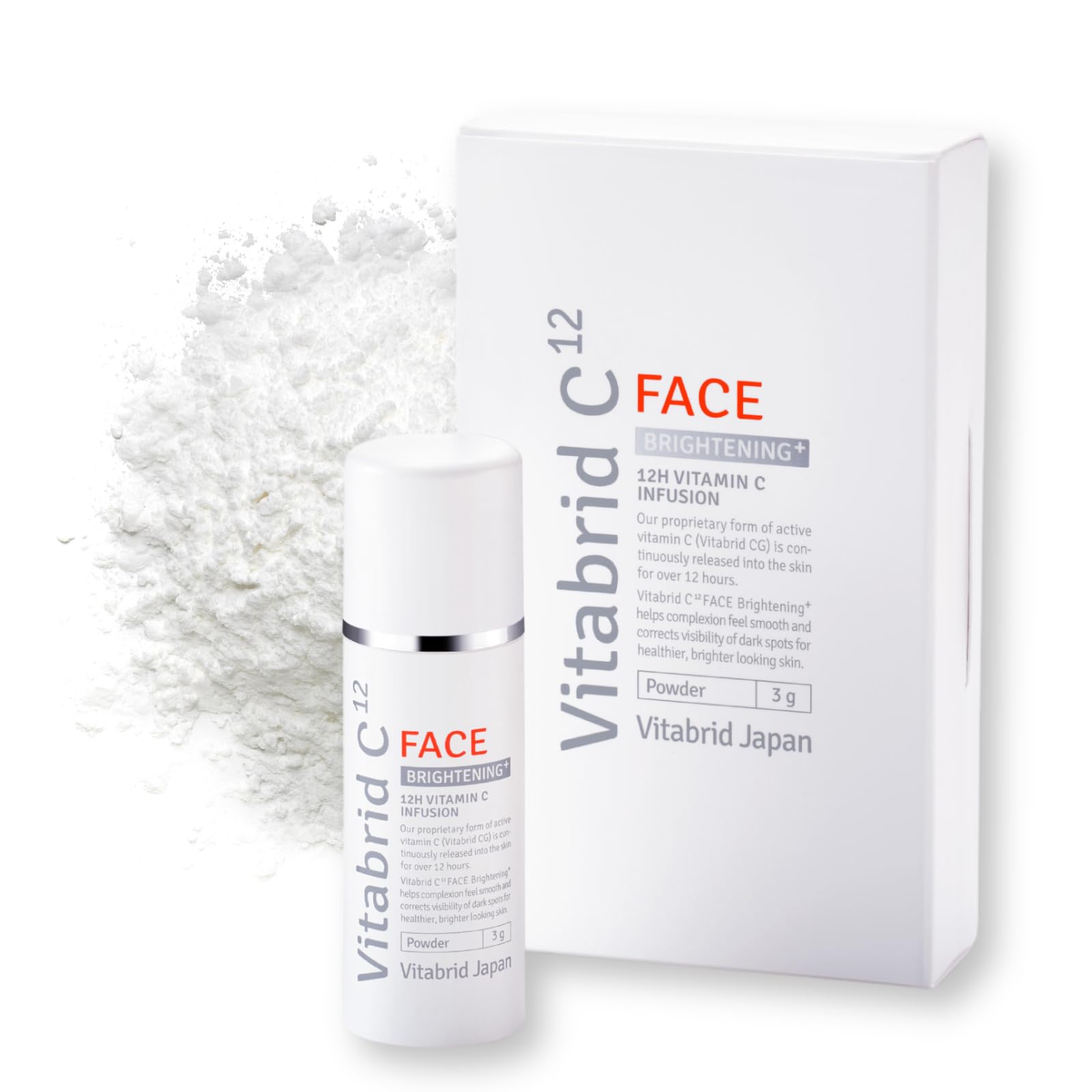 Vitabrid Vitamin C Face (Powder / 1 bottle of approx. 1 month), Dissolved Beauty Serum (Vitamin C, Peptide, Glutathian, CICA ingredients), Renewal Brightening Plus 1本(約1ヶ月分)