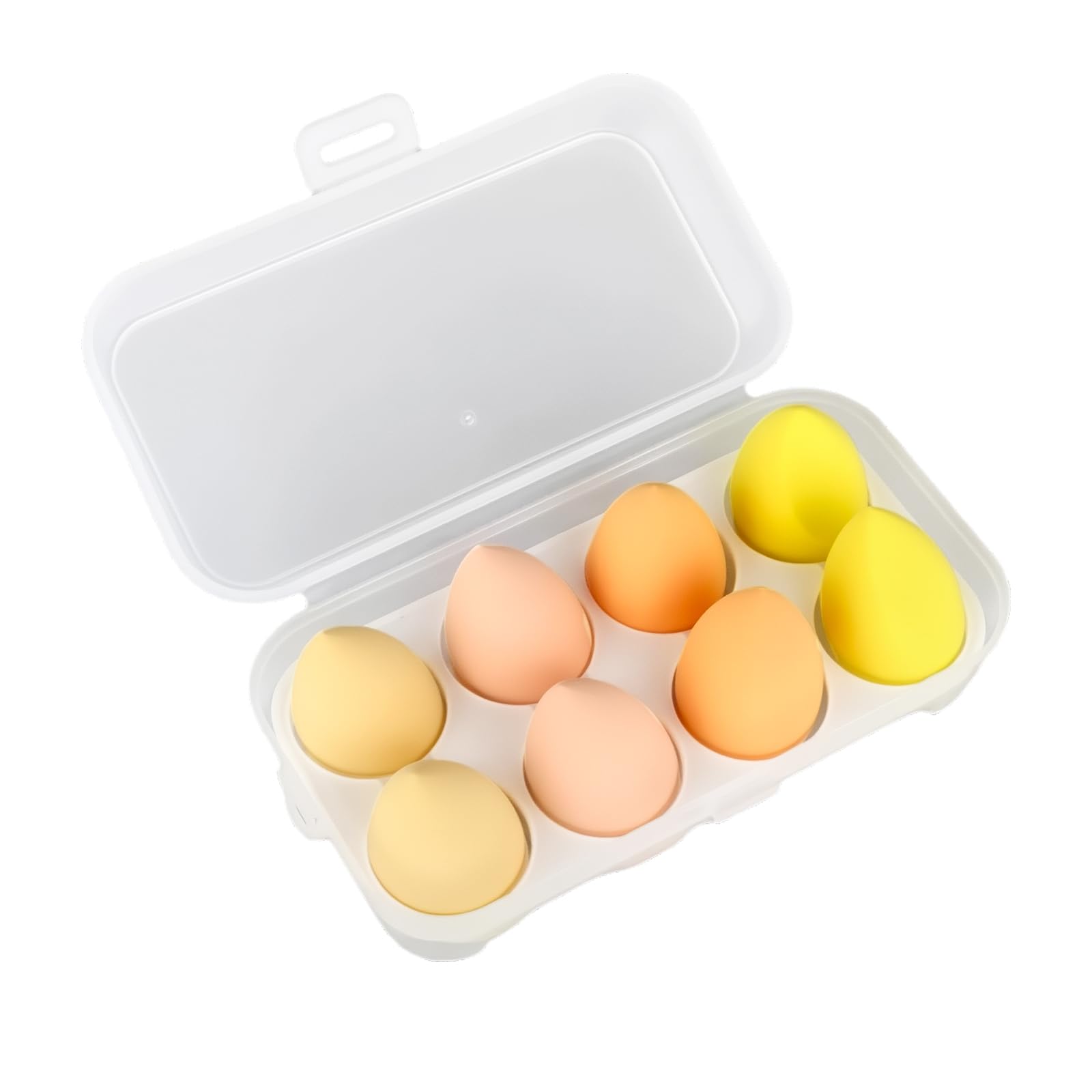 Multi-functional Makeup Sponge Puff Makeup Sponge Cushion Funde Water Drop Shape Egg Shape Cone Shape 8 Piece Set Sponge Puff Mei Beauty Egg Set Soft Wet & Dry Makeup for Various Cosmetics (Yellow)
