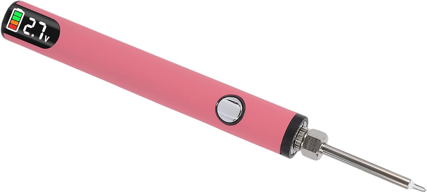 Электронагревательная ручка Walfront Heat Pen для кожевенного ремесла, инструмент для вырезания резьбы, Перезаряжаемая ручка для выпечки резьбы, цифровой дисплей, автоматическая защита от остановки, управление одной клавишей, 3-ступенчатая регулировка температуры, 650 мАч, длительное использование, аксессуары, полное хранение, Удобный инструмент для шитья, кожевенного ремесла, изготовления ювелирных изделий (розовый), фото 9