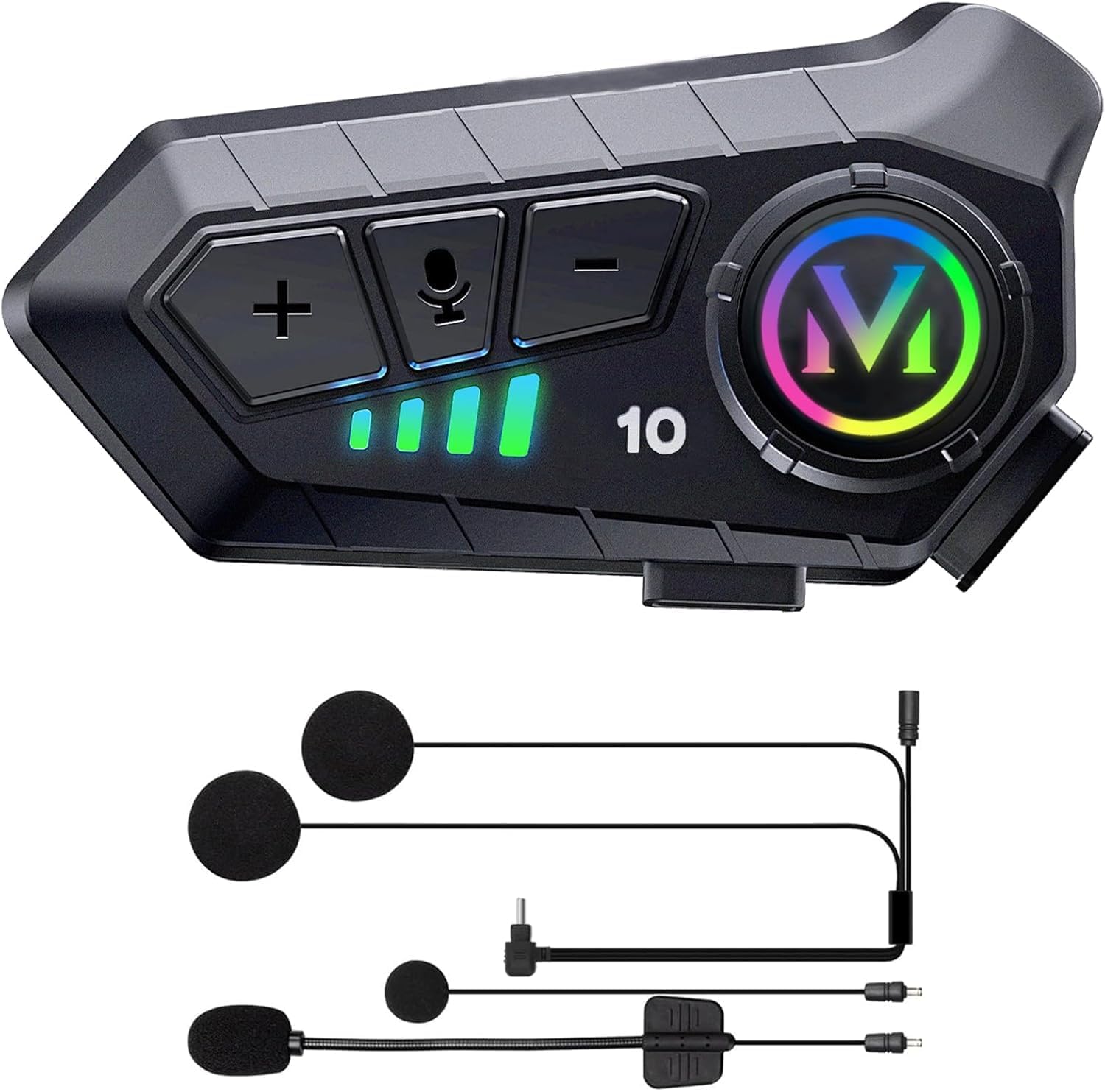 FEYA Motorcycle Helmet Headset, Wireless, V5.3, Intelligent Noise Cancelling, 1.6 inches (40 mm), Helmet, Speaker, IP67 Waterproof, AI Voice Activation, Single Use, 80 Hours of Continuous Use, TYPE-C M-Y10