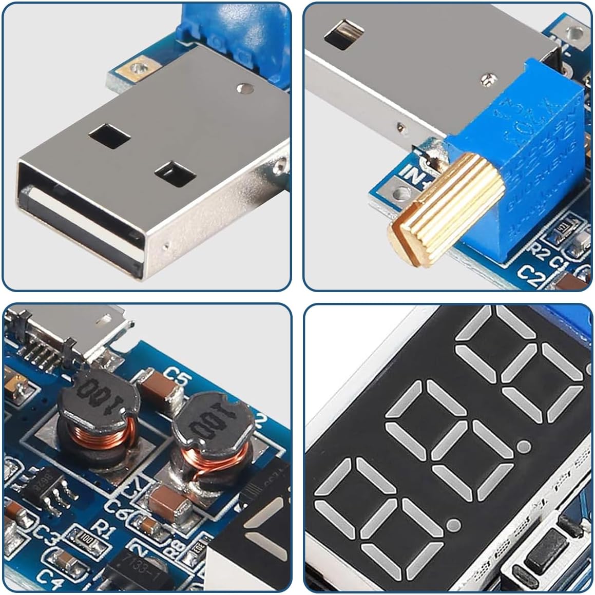 DC-DC USB Понижающий преобразователь с понижающим регулятором напряжения Модуль питания (комплект из 3-х) | Поддержка как повышающего, так и понижающего напряжения с 5 В до 3,3 В 9 В 12 В 24 В, Повышающий / понижающий балластный блок питания, фото 7