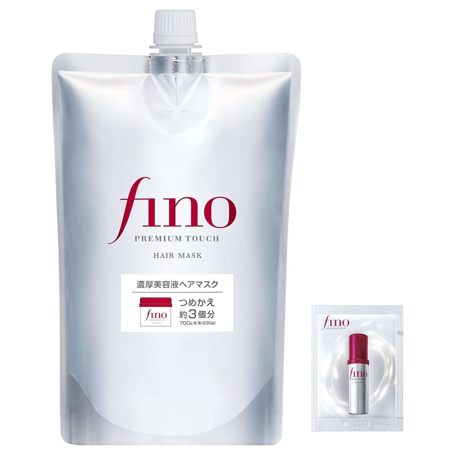 Fino (fino) Premium Touch Concentrated Beauty Hair Mask Refill with Trial Pouch Hair Pack Damage Repair Shine Color Retention Moisturizing Treatment Rinse Out [Amazon.co.jp Exclusive]