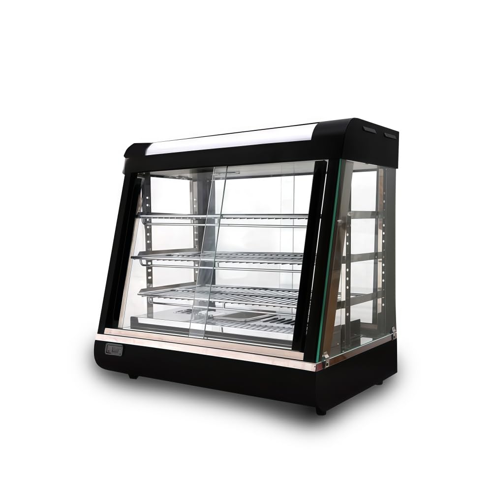 ホットフードショーケース 3層業務用 1500W 0～85℃温度調整 LED照明&強化ガラス カフェ・コンビニ・バー対応 (66*48*61cm)