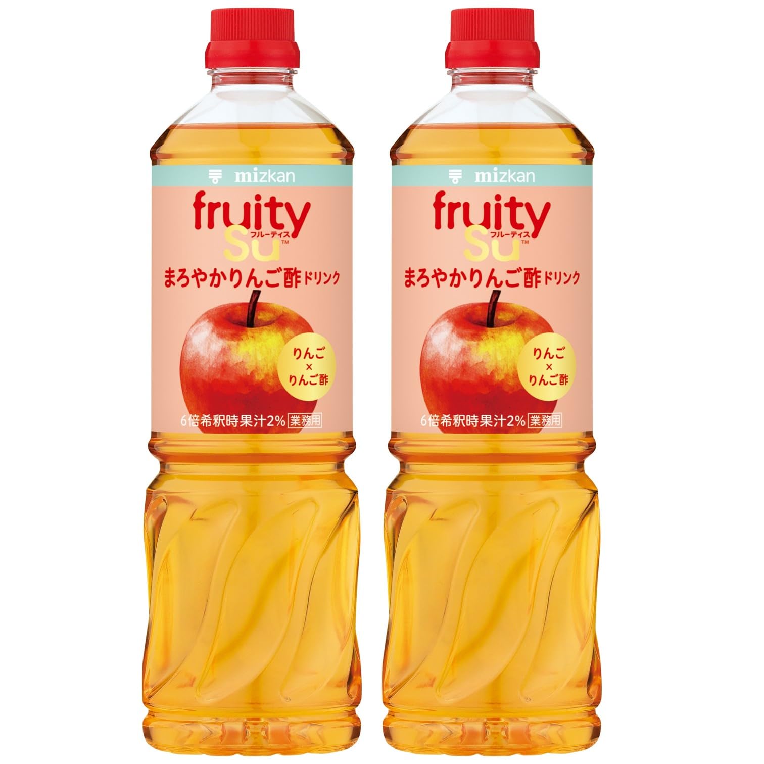 Mitzkan Commercial Fruits, Mellow Apple Vinegar, 33.8 fl oz (1,000 ml) x 2 Bottles (6x Concentrated) Apple 1000ml(×2)