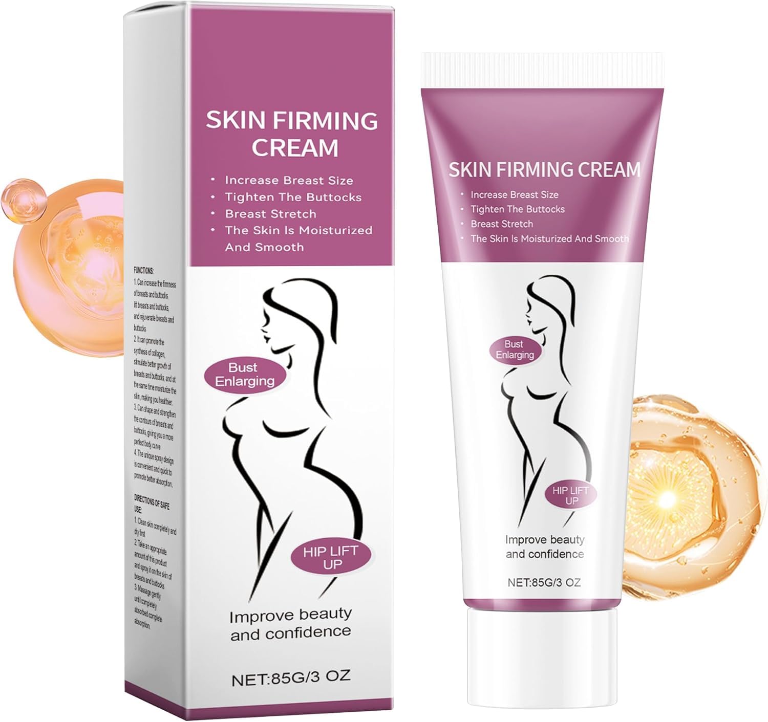 DOMATUS Skin Firming Cream, 85g/3oz Body Moisturizer Lotion for Bust and Hip Care, Smooths Skin Texture and Enhances Natural Beauty
