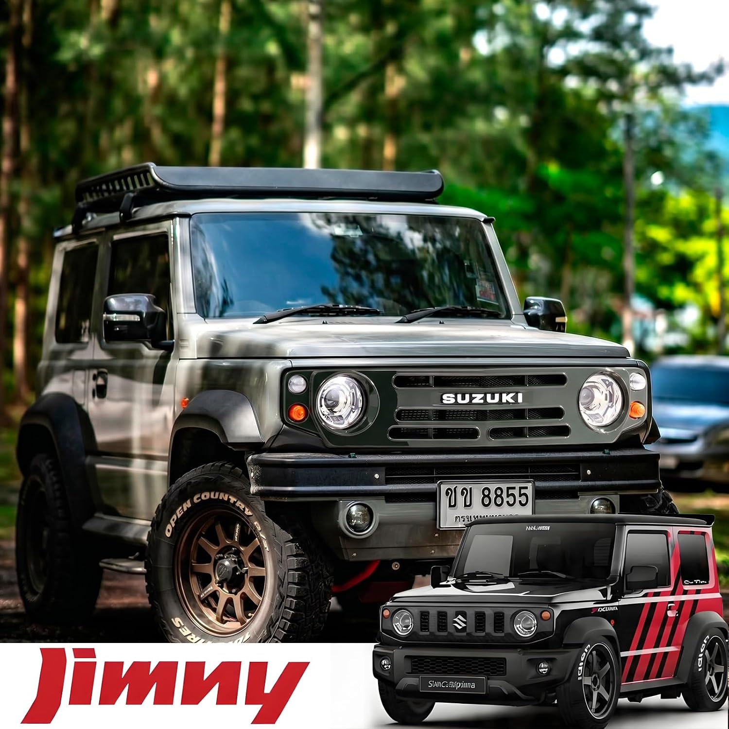 Спортивная решетка радиатора Передняя решетка радиатора с подсветкой JB64W JB74W JC74W Sierra 3-дверный Nomad 5-дверный JIMNY Sierra Nomad Эксклюзивная передняя маска SUZUKI с эмблемой Качественная ABS Спортивная стильная Простая установка Спортивные запчасти и аксессуары на заказ (8.Зеленый лайм), фото 9