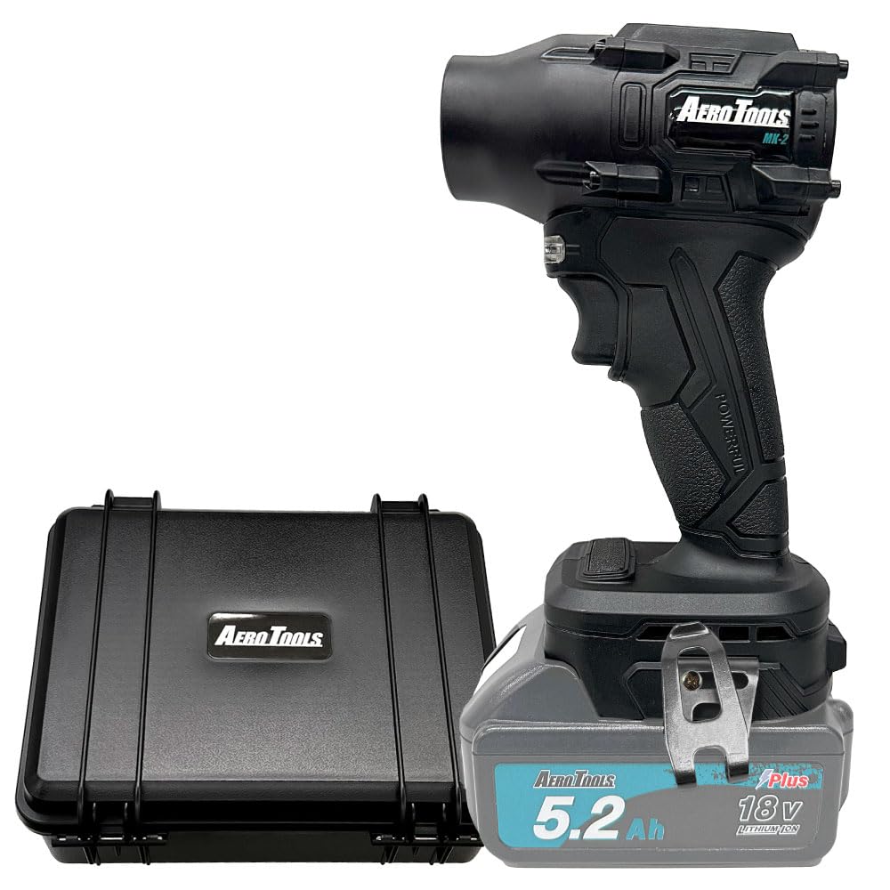 【Enhanced Safety from MK-1】 Aero Tools MK-2 Car Wash Blower, Strongest Makita Battery 18V, Increased Wind Power, Warranty Included, Case Included, Japanese Company, Japanese Brand, Aero Tools MK1 Plus jet black