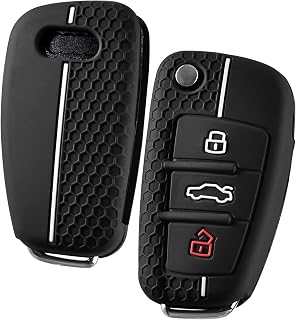 OATSBASF アウディ キーケース AUDI 専用 スマートキーケース 高級 TPU 汚れ 滑り傷 防止 A1 A3 Q2 Q3 R8 S3 S6 TT 専用 スタイリッシュ スマートリモコン キーカバー アウディ キーホルダー GJ-白