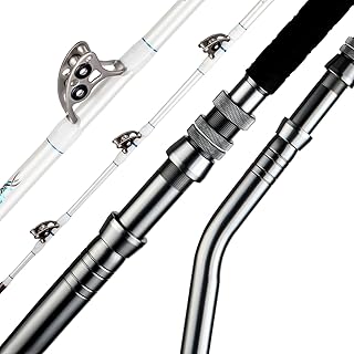 海水 オフショア ベントバット ヘビー トローリング 釣り竿 ビッグゲーム コンベンショナル ボートフィッシングロッド ローラーガイド付き 6フィート (6フィート - 80-150ポンド - ベントバットII)