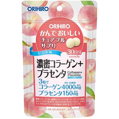 Orihiro Chewable Collagen, 90 Capsules, Peach Flavor