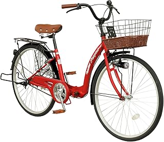 折りたたみ自転車 26インチ シティサイクル ママチャリ 低床フレーム 両立スタンド カゴ サークル錠 ダイナモライト 付き [passepied TS26]