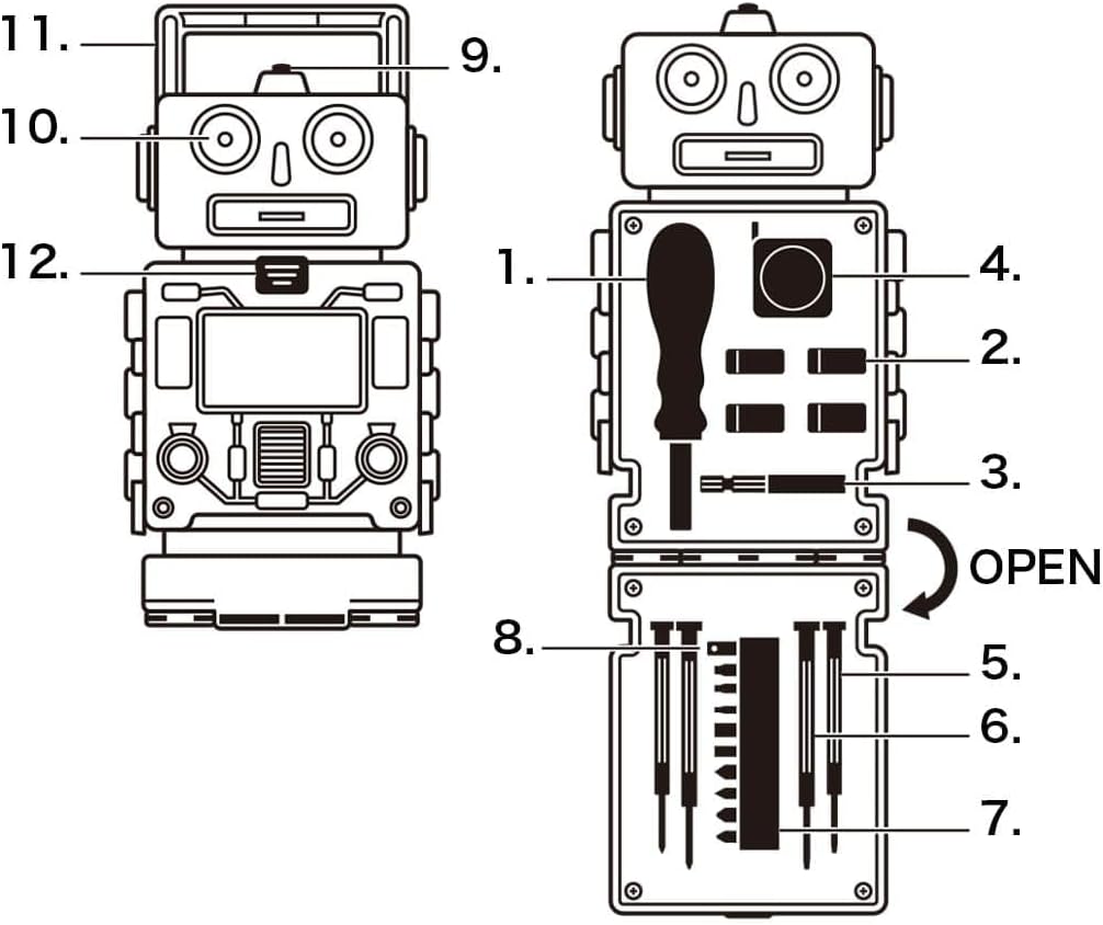 НАБОР ИНСТРУМЕНТОВ DULTON ROBOT SILVER Y-1019SV, фото 9