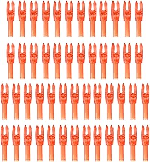 PATIKIL アーチェリー矢ノック 4.2mm 0.165" 50個パック クリアインサート矢ノック 狩猟用矢用交換品 コンパウンドボウ リカーブボウ オレンジ