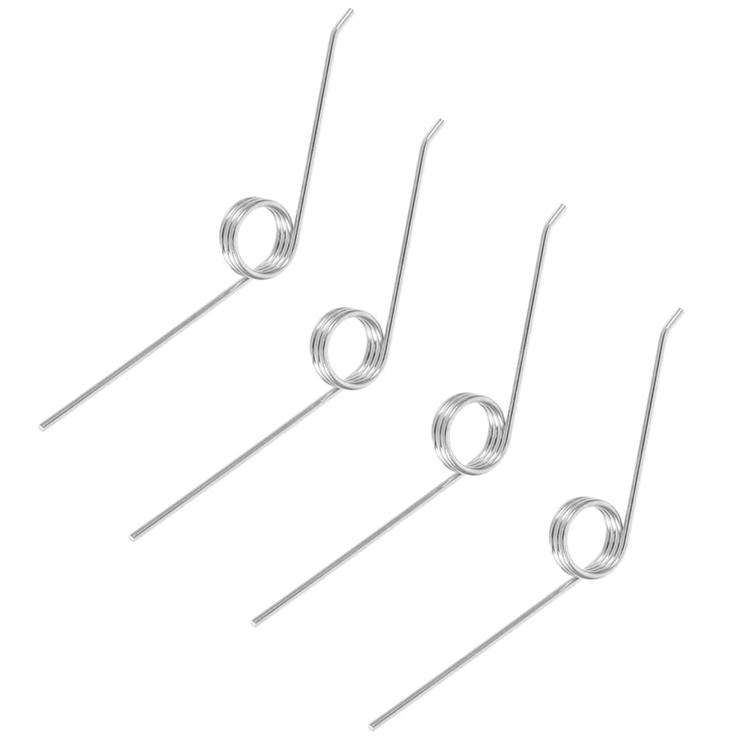 4pcs Torsion Spring Trash Can Adjustable 3 Coil Kitchen Repair Parts Hand Push Replacement Home 0.9*8.4mm silver