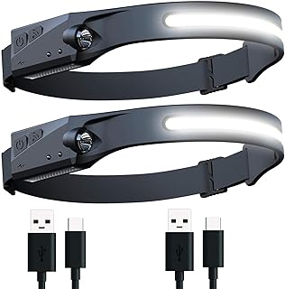 【2個セット】ヘッドライト LED 充電式 USB LEDデュアル光源 ヘッドランプ 5種点灯モード 50g超軽量 高輝度 アウトドア用ヘッドライト IPX4防水 防塵 1200mAh大容量バッテリー 最大8時間使用可能 SOS点滅 ヘッド ライト 釣り 登山 作業灯 懐中電灯 防災/停電に最適