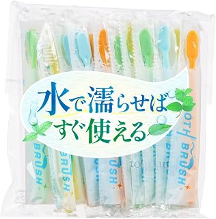 toysfan トイズファン 業務用インスタントハブラシ 100本入り 歯みがき粉付着タイプ 国産 使い捨て 歯ブラシ カラー 宿泊施設 歯磨き 温泉 旅館 ホテル アメニティ 銭湯 サウナ 病院 売店 歯医者 クリニック 個包装 はぶらし 100個 (アソート, 100本)