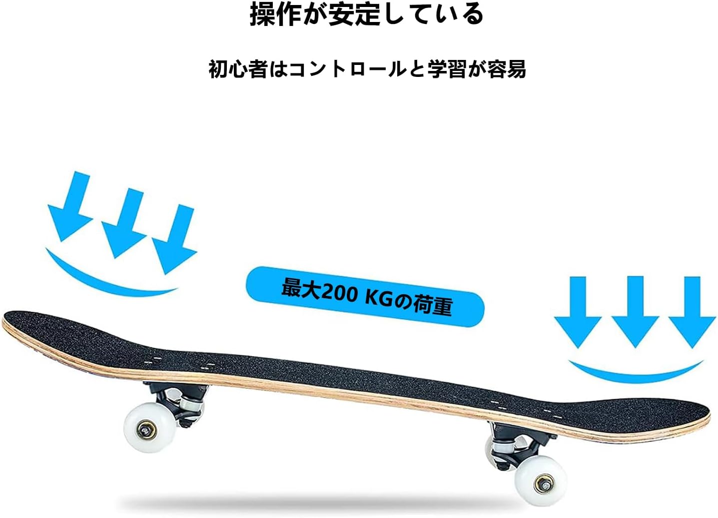 Комплект для скейтборда / Skateboard Complete / Комплект для скейтборда с кленовой декой, 31, 1x7, 5 дюймов (79x19 см), Стандартный встраиваемый скейтборд, Надежный, крепкий и безопасный, Грузоподъемность 440,5 фунтов (200 кг), Двухместный Style - H, фото 6