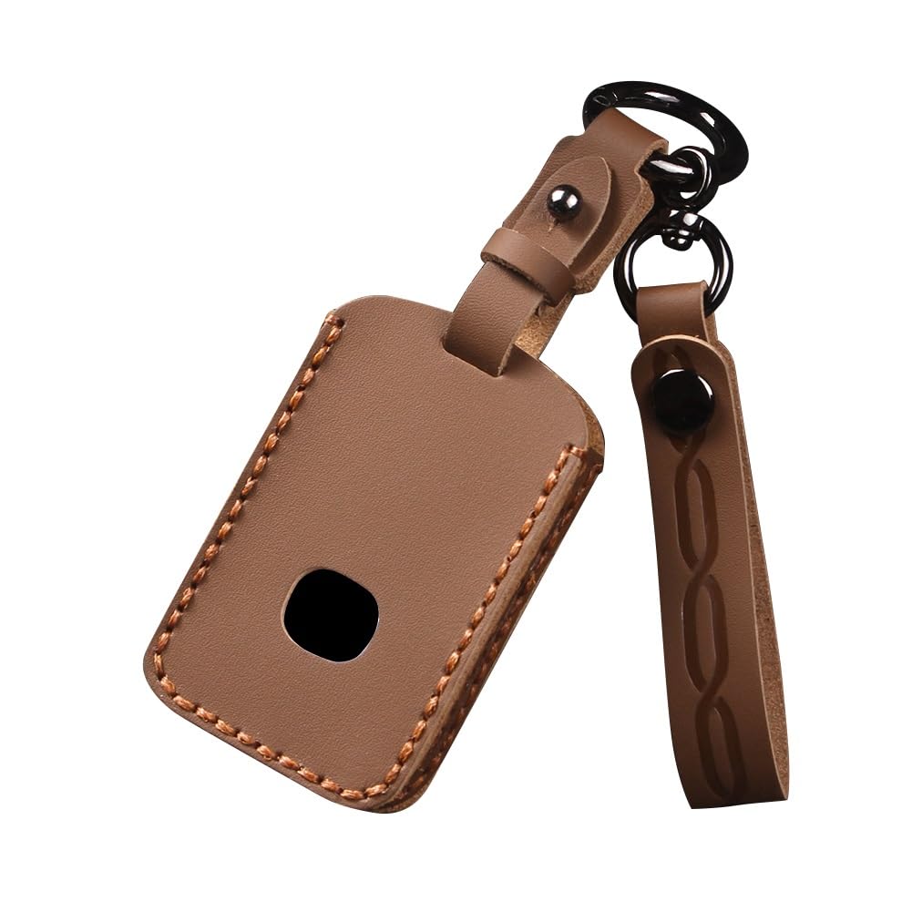 [ZANEKO] CX-60 Key Case Fits Mazda 3 CX-30 CX-80 Key Cover CX-8 MX-30 CX-5 KF Smart Key Case Genuine Leather 3 Buttons Braun