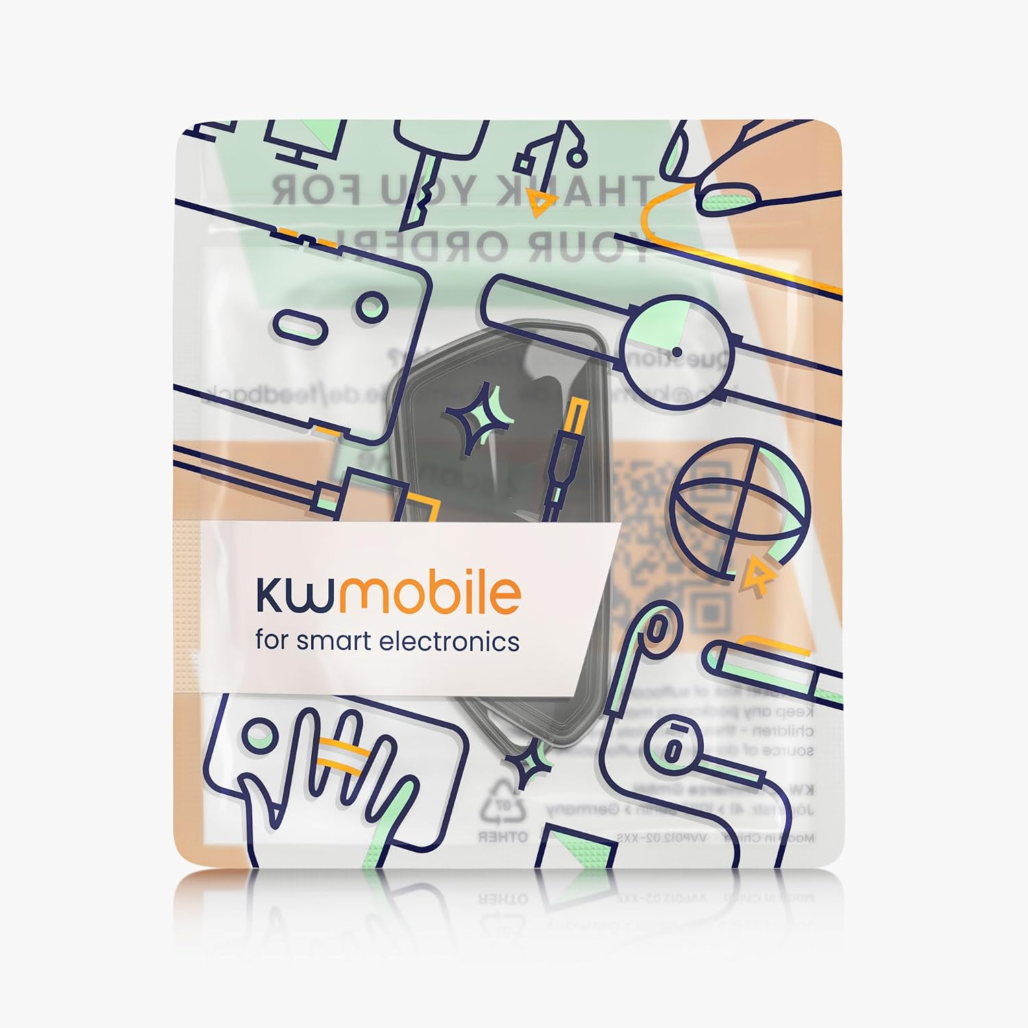 чехол для ключей kwmobile для VW Golf 8 с 3 кнопками - Чехол для ключей TPU Clear - Противоударная защита автомобильных ключей Черный / Прозрачный Черный / Прозрачный Прозрачный, фото 8