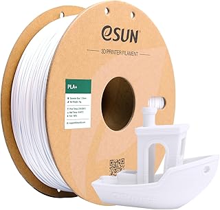 eSUN PLA+ 3Dプリンターフィラメント 寸法精度+/-0.03mm、1.75mm径 3Dプリンター用 正味量1KG (2.2LBS) スプール造形材料PLA材料 (コールドホワイト)