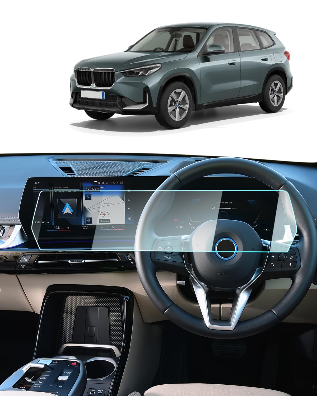 【BIXUAN】Latest Improved BMW X1 U11 3rd Generation 2023~ Exclusive Navigation LCD Meter Integrated Protective Film 10.25 Inch Display Audio LCD Film Scratch Resistant Fingerprint Resistant Shatterproof BMW X1 U11 [10.25 inch]