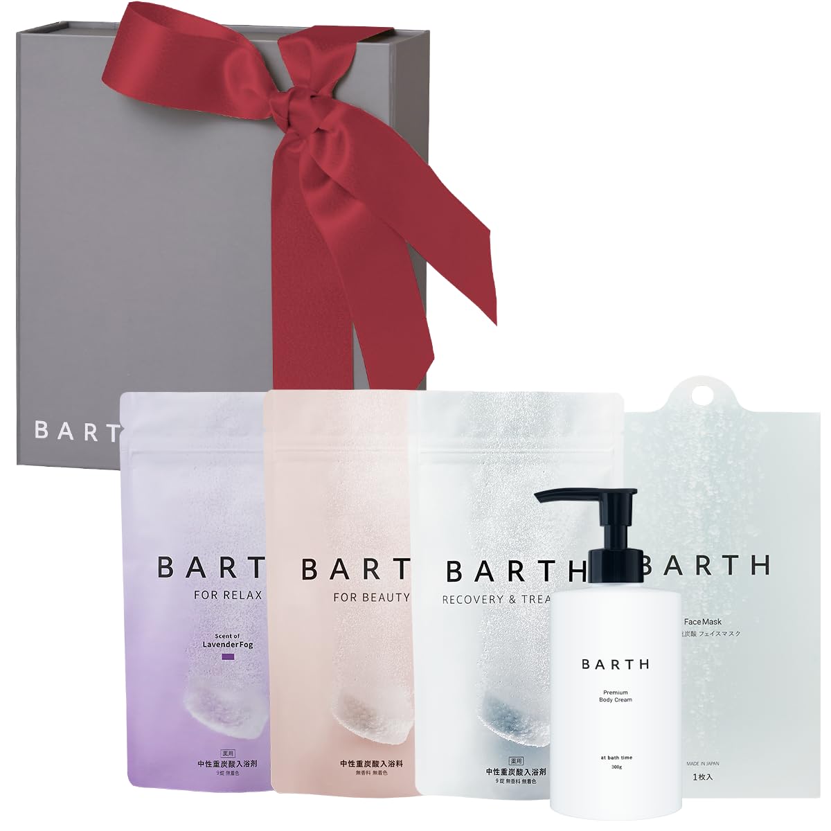 BARTH Luxe Beauty Care Edition [ Bathing Powder 9 tablets x 3 types + Face Mask 1 pack + Body Cream (Bergamot) 300g ] Gift Present