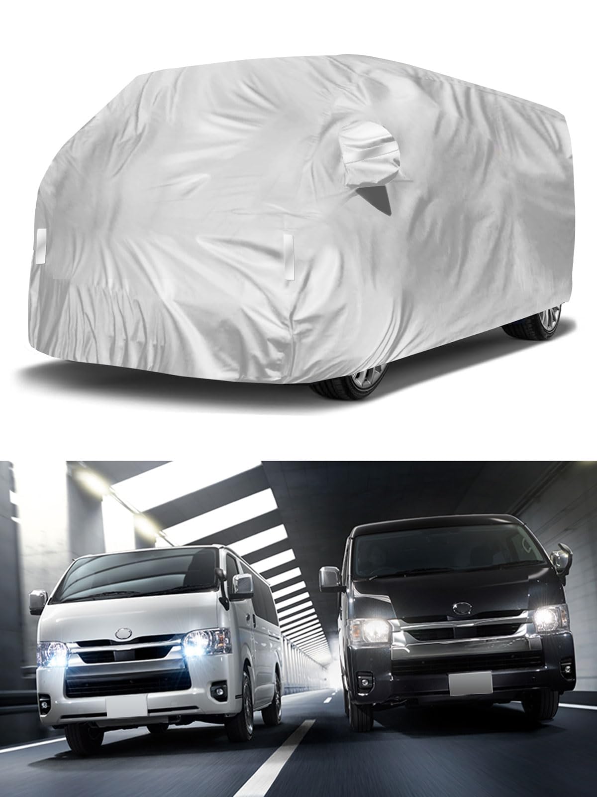 ハイエース 車体カバー 標準ボディ/標準ルーフ ボディーカバー ナローボディ 防水 紫外線防止 内装保護 厚手素材【日本正規品保証付】 シルバー ナローボディ・標準ルーフ