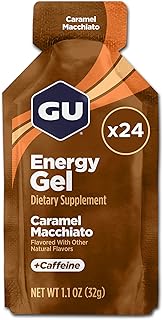 GU Energy Original Sports Nutrition Energy Gel, Caramel Macchiato, 24-Count