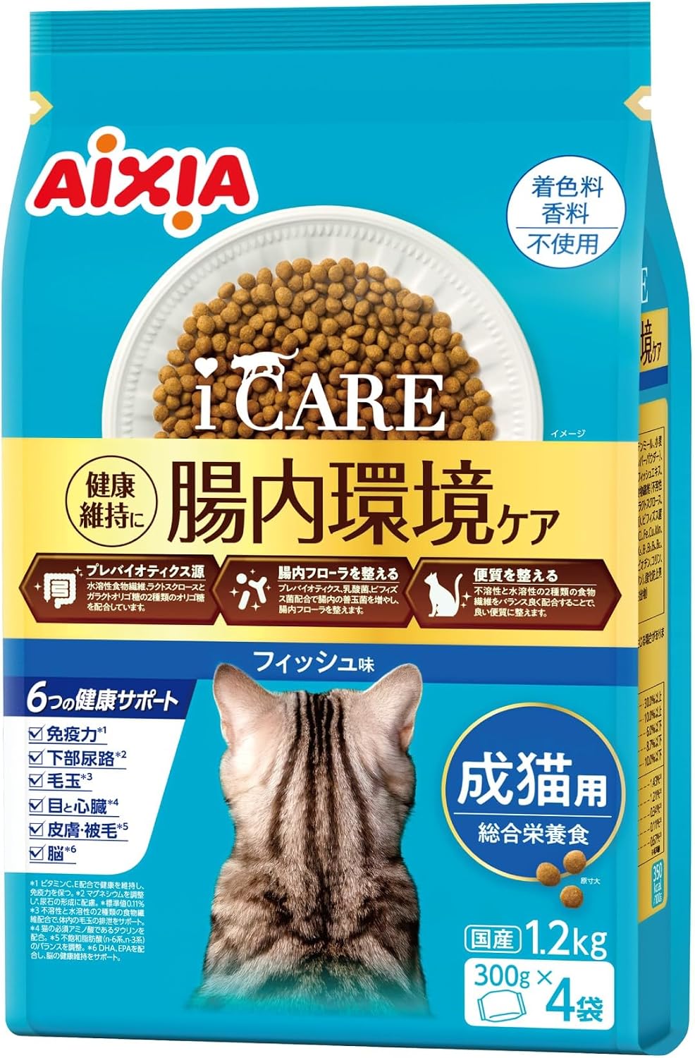 i CARE Сухой корм i Care Cats для взрослых кошек с рыбным вкусом 1,2 кг (300 г х 4 пакетика) Рыба 2,6 фунта (1,2 кг), фото 2