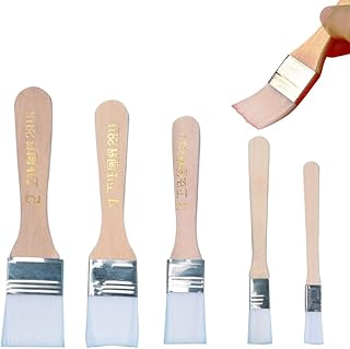 多用途刷毛 ペイント刷毛 ナイロンブラシ ハケ ペンキ 刷毛 油絵用筆 掃除 家具の塗装 バーベキュー塗料 家具塗装 水彩画 デザイン画 バーベキュー塗料 木製ハンドル 変形にくい 5サイズセット